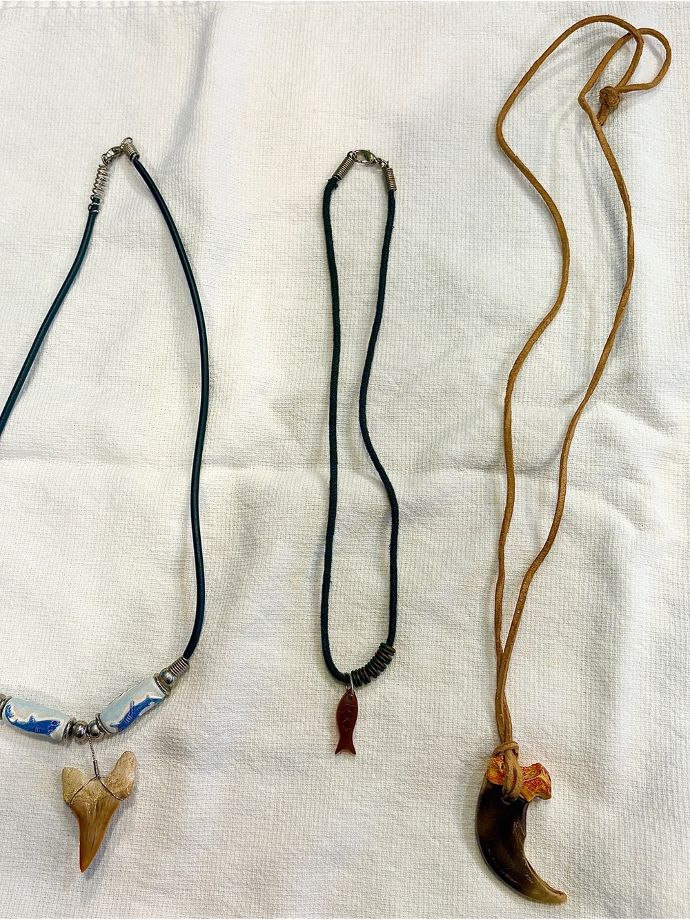 Handcrafted Brown & Black Cord Pendant Necklaces - Set of 3